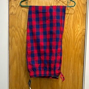 NWT Nautica Red and Navy Blue Checkerboard Pajama Pants Size Large